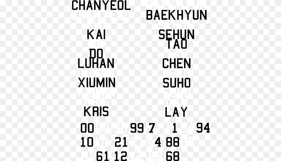 Numbers Pack Picture Transparent Library Exo Member Name, Scoreboard, Text Free Png Download