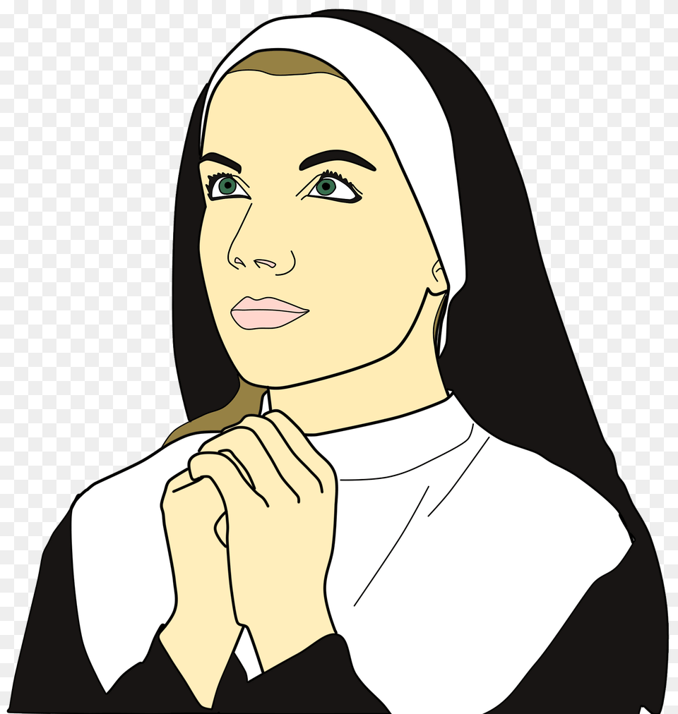 Nun Praying Clipart, Adult, Female, Person, Woman Free Png