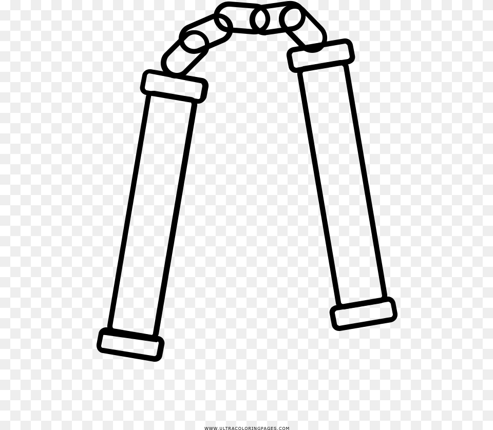 Nunchuck Coloring, Gray Free Transparent Png