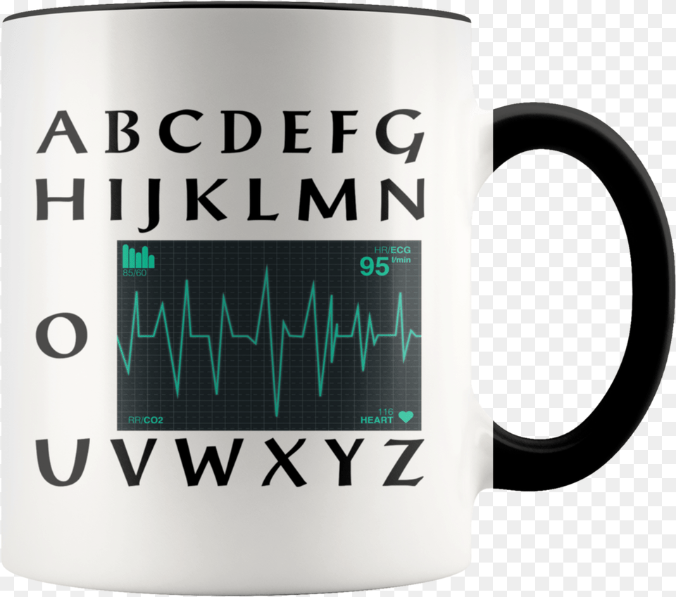 Nurse Alphabet Pqrst Heartbeat Monitor Wave Mug Beer Stein, Beverage, Coffee, Coffee Cup, Electronics Png Image
