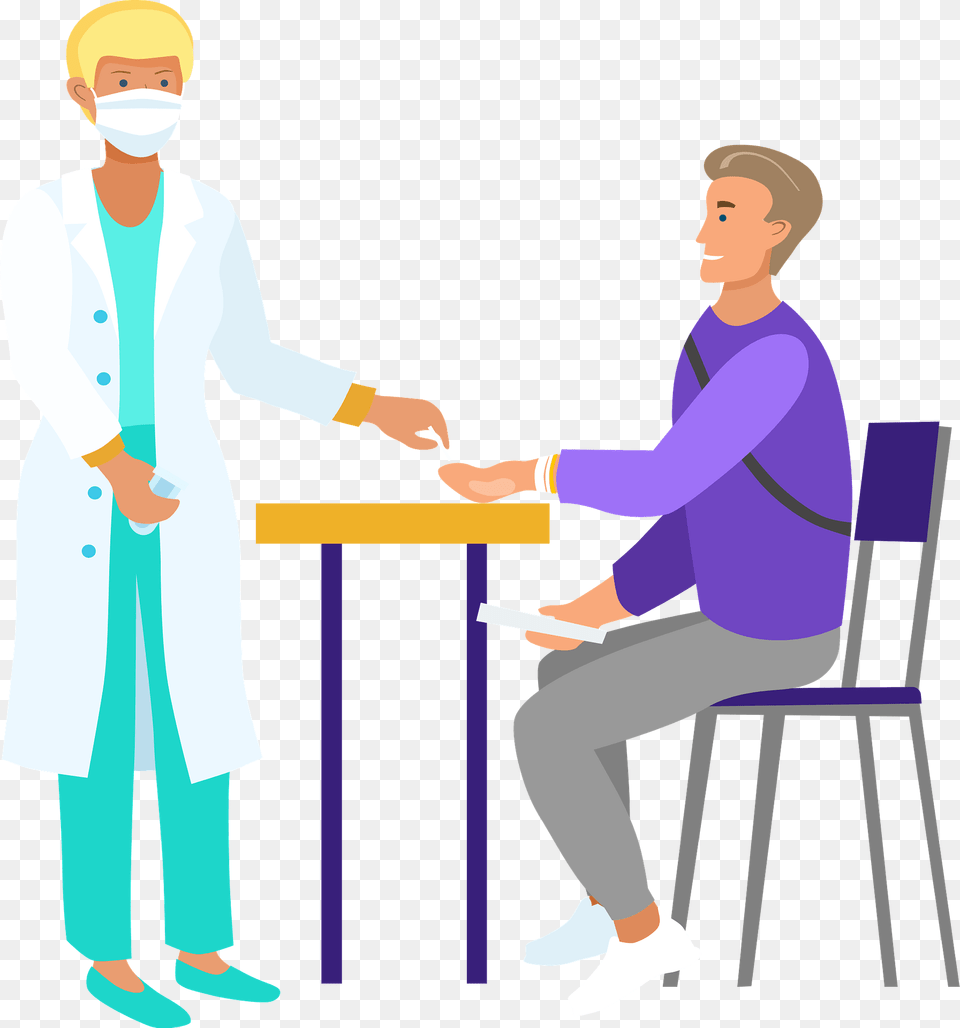Nurse And Patient Clipart, Clothing, Coat, Lab Coat, Person Png Image