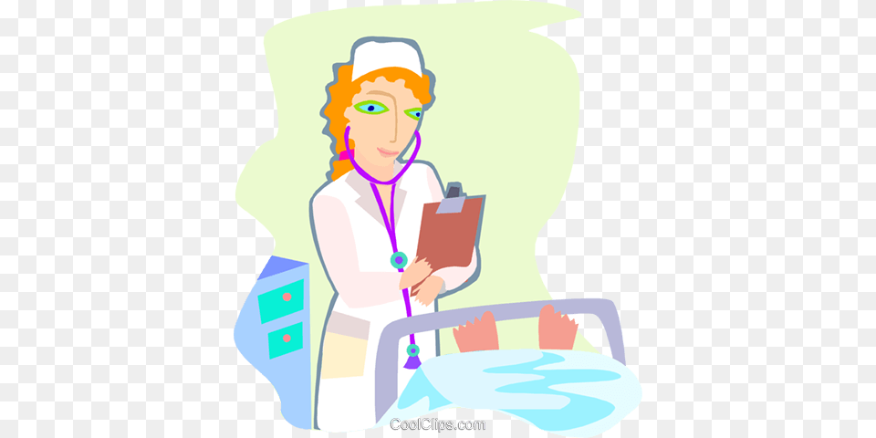 Nurse Caring For A Sick Patient Royalty Vector Clip Art, Clothing, Coat, Architecture, Building Free Png