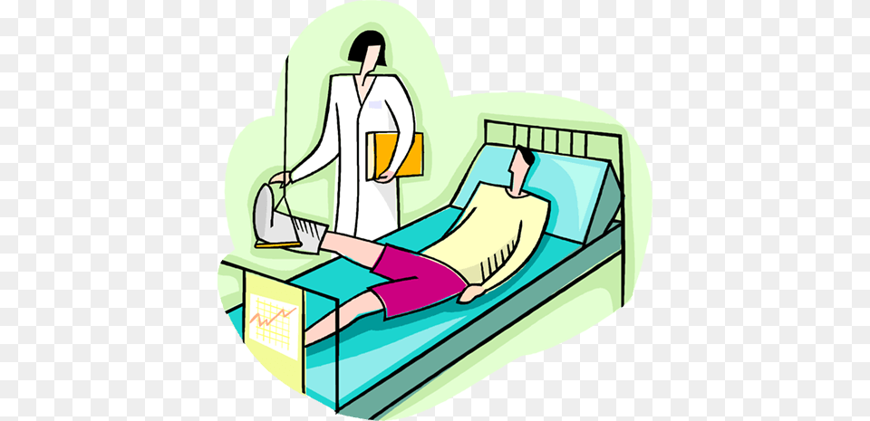Nurse Checking Patient With Broken Leg Royalty Vector Clip, Ct Scan, Person, Crib, Furniture Free Png Download