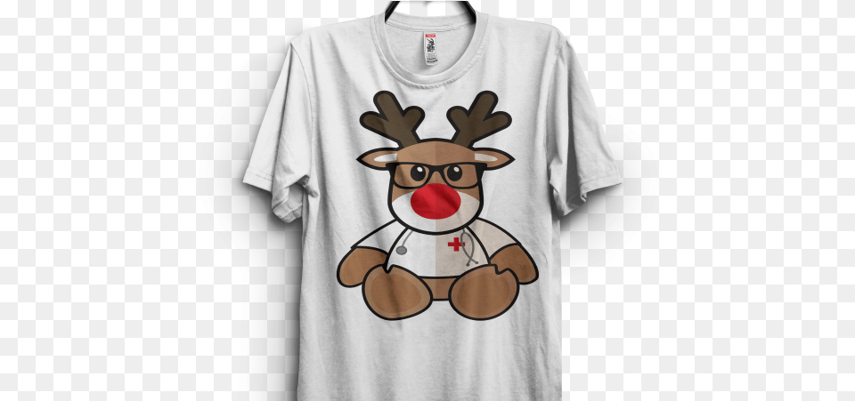 Nurse Christmas Reindeer Print Ready T Shirt Design Nursing Shirt Designs, Clothing, T-shirt, Applique, Pattern Free Png