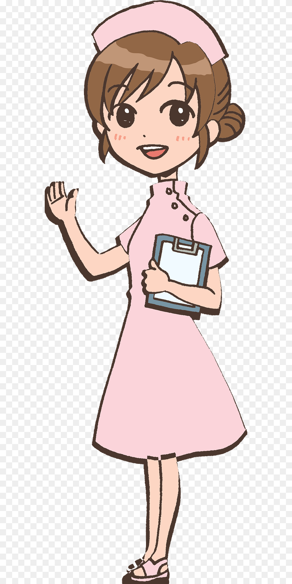 Nurse Girl Acting As A Guide Clipart, Publication, Book, Comics, Person Free Png