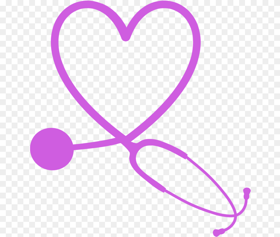 Nurse Hat And Stethoscope Nursing, Purple, Smoke Pipe, Heart Free Png Download