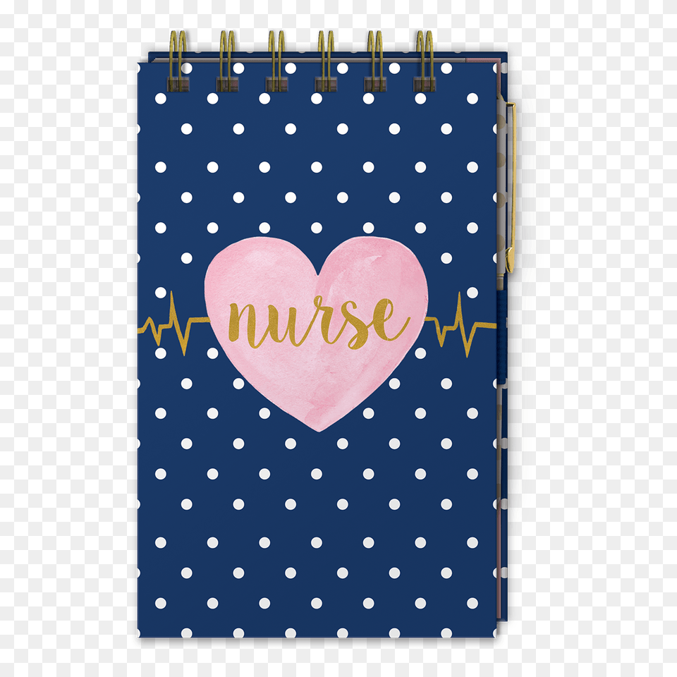 Nurse Heart Spiral Notepad With Pen Lady Jayne, Pattern, Diary, Crib, Furniture Png Image