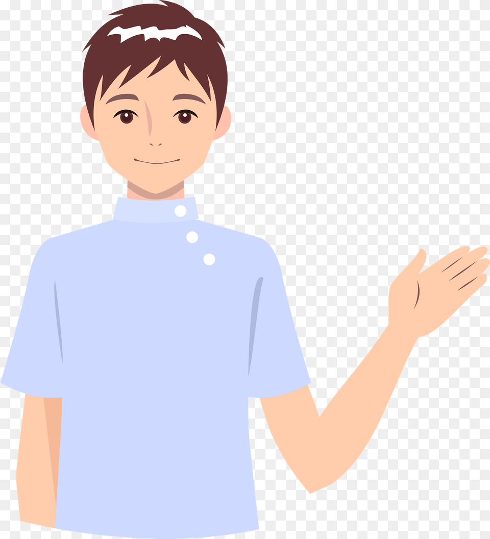 Nurse Man Acting As A Guide Clipart, Clothing, T-shirt, Person, Face Png