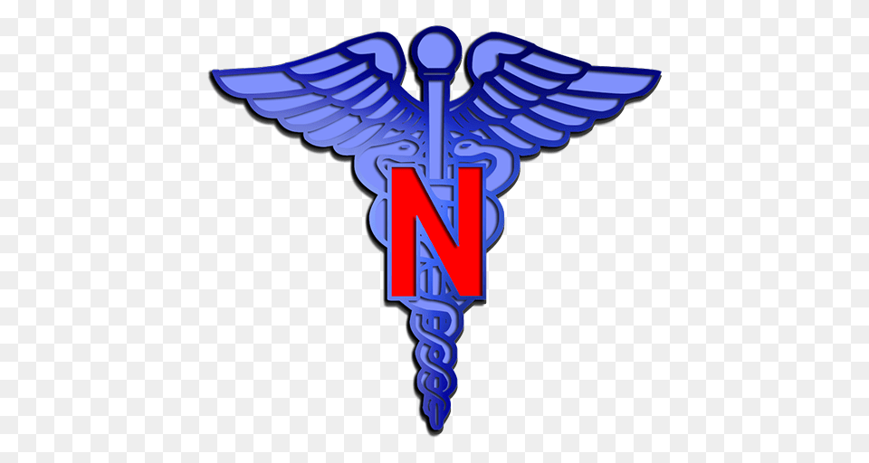 Nurse Medical Blue Caduceus Symbol Clipart Image, Emblem, Dynamite, Weapon Png