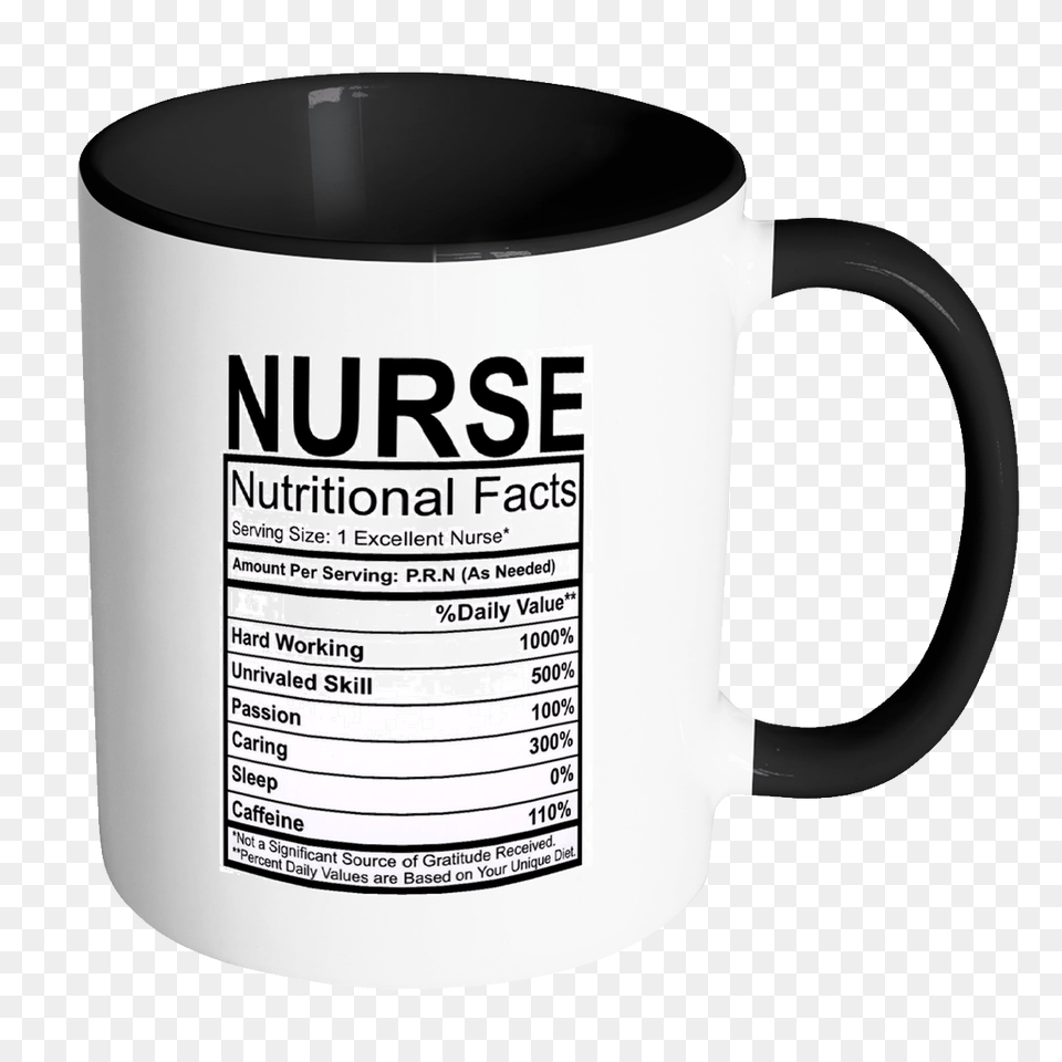 Nurse Nutritional Facts Label Accent Mug Mingift, Cup, Beverage, Coffee, Coffee Cup Free Png Download