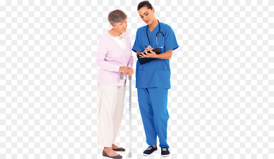 Nurse Standing Nurse Standing With Patient, Hospital, Architecture, Building, Man Free Png