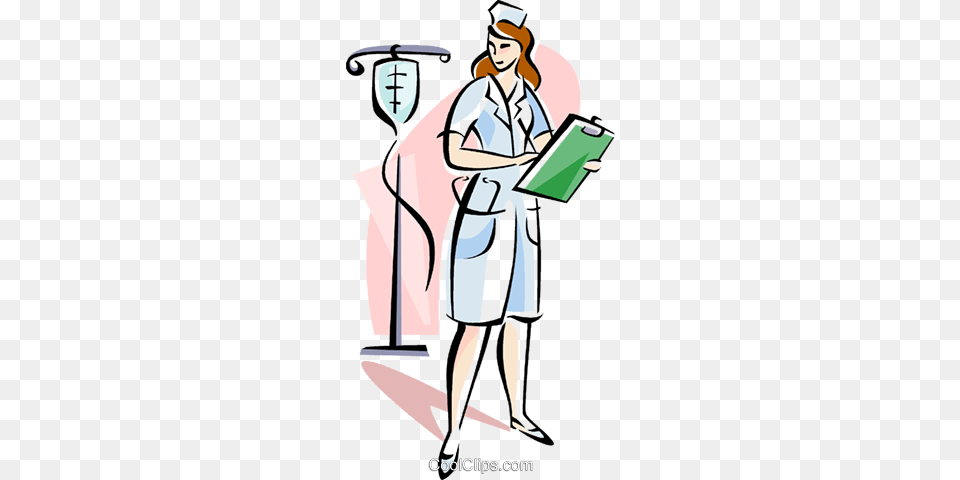 Nurse With Iv Royalty Vector Clip Art Illustration Nurse With An Iv Clip Art, Cleaning, Person, Face, Head Png Image