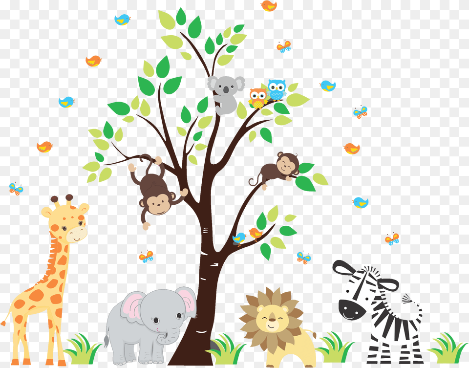 Nursery Wall Decals Jungle Theme Room Babys, Animal, Bear, Mammal, Wildlife Png Image