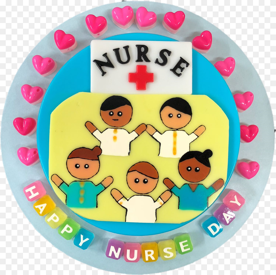 Nurses Hand Drawn Circle, Food, Birthday Cake, Cake, Cream Free Png Download
