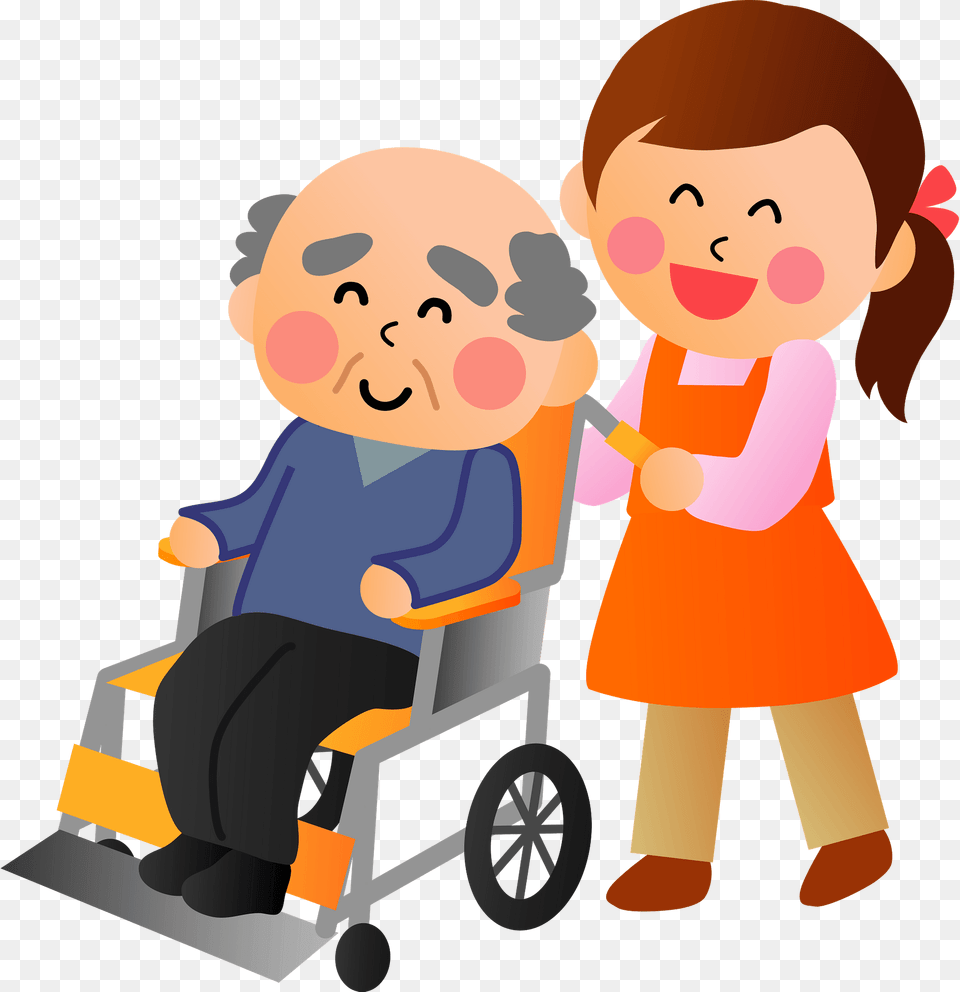 Nursing Care For An Elderly Man Clipart, Baby, Person, Face, Head Png Image