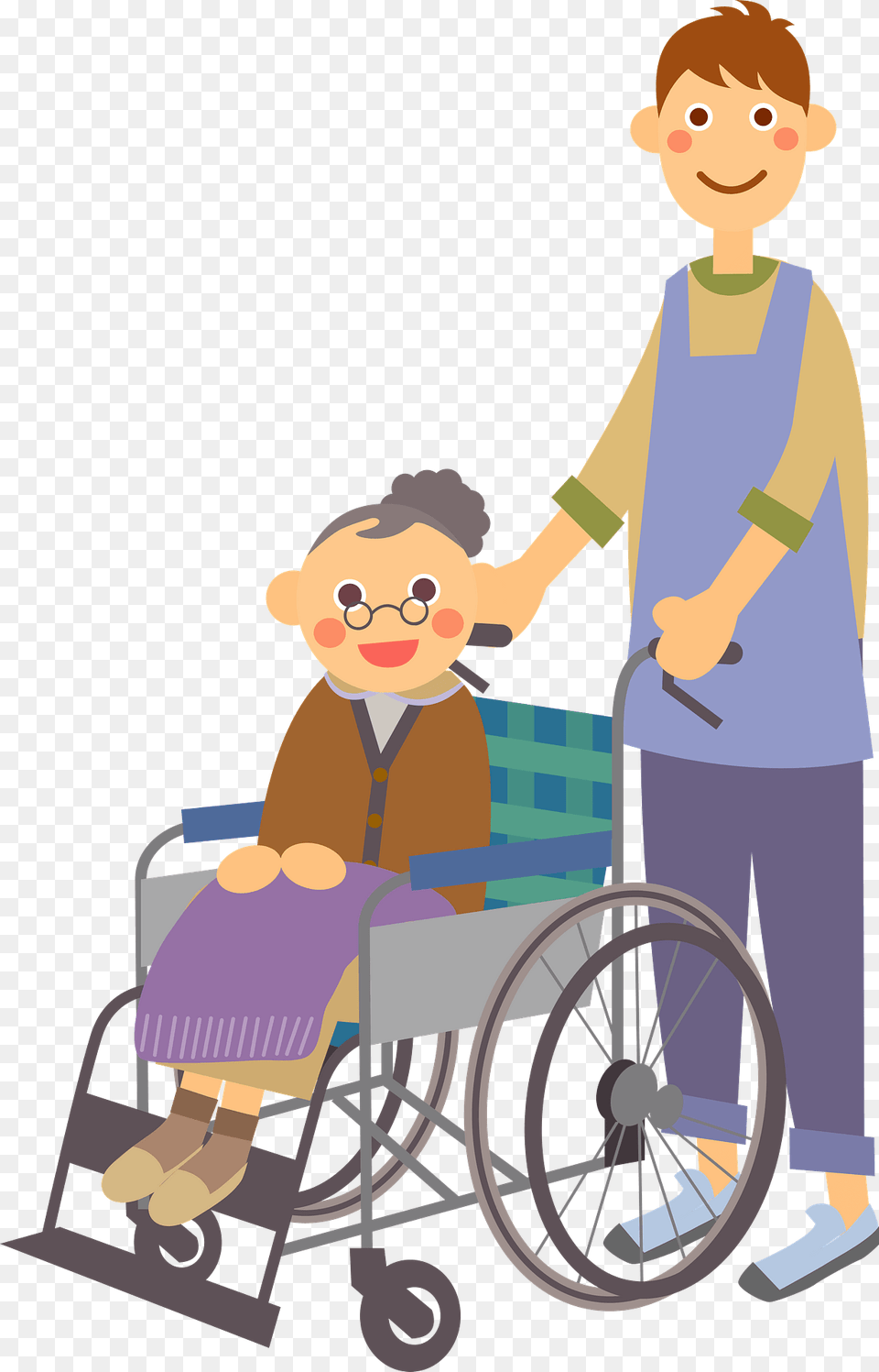 Nursing Care For An Elderly Woman Clipart, Furniture, Boy, Chair, Child Free Transparent Png