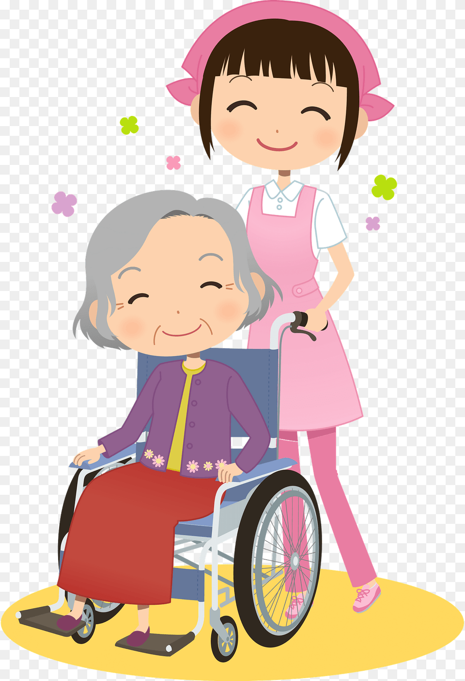 Nursing Care For An Elderly Woman Clipart, Furniture, Chair, Baby, Person Png