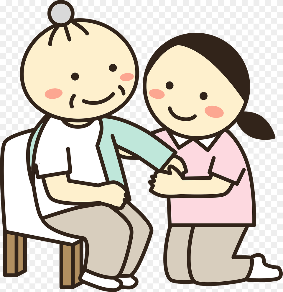 Nursing Care For An Elderly Woman Clipart, Baby, Person, Face, Head Free Png Download