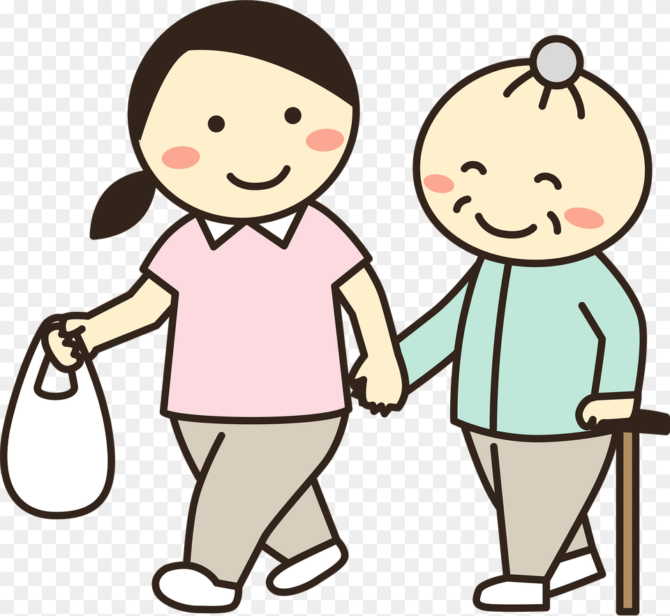 Nursing Care For An Elderly Woman Clipart, Book, Comics, Publication, Baby Png Image
