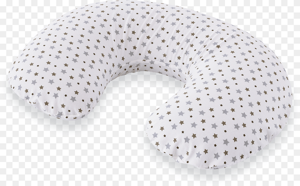 Nursing Pillow White With Grey Stars, Cushion, Home Decor, Headrest Png