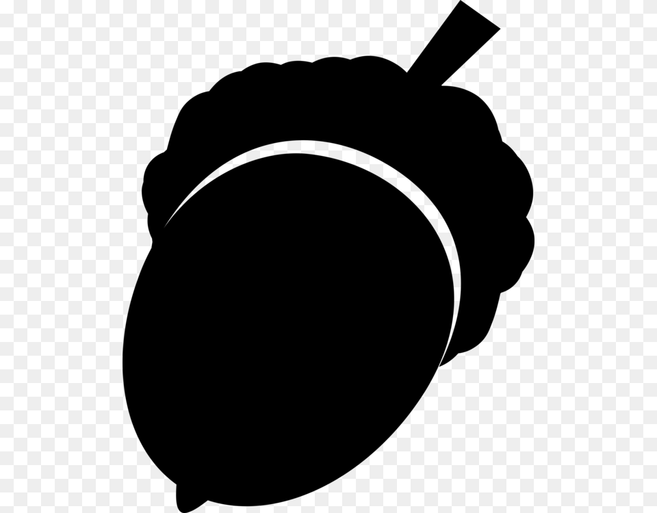 Nut Acorn Silhouette Oak, Gray Free Png