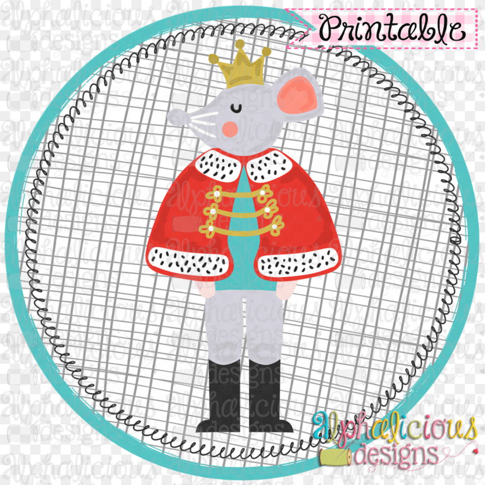 Nutcracker Mouse King In Circle Printable Illustration, Outdoors, Nature, Winter, Pattern Png