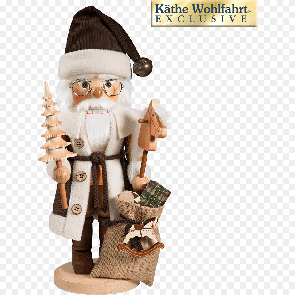 Nutcracker Santa Claus With Big Gift Bag Big Santa Claus Decoration, Baby, Person, Face, Head Free Png Download