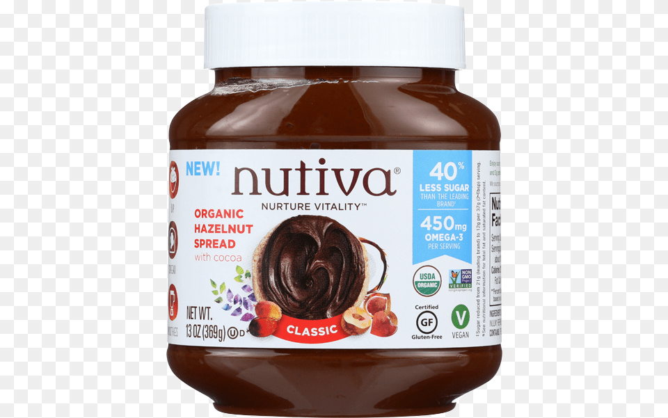Nutiva Organic Hazelnut Spread With Cocoa Classic 13 Nutiva Hazelnut Spread, Food, Ketchup Free Png Download