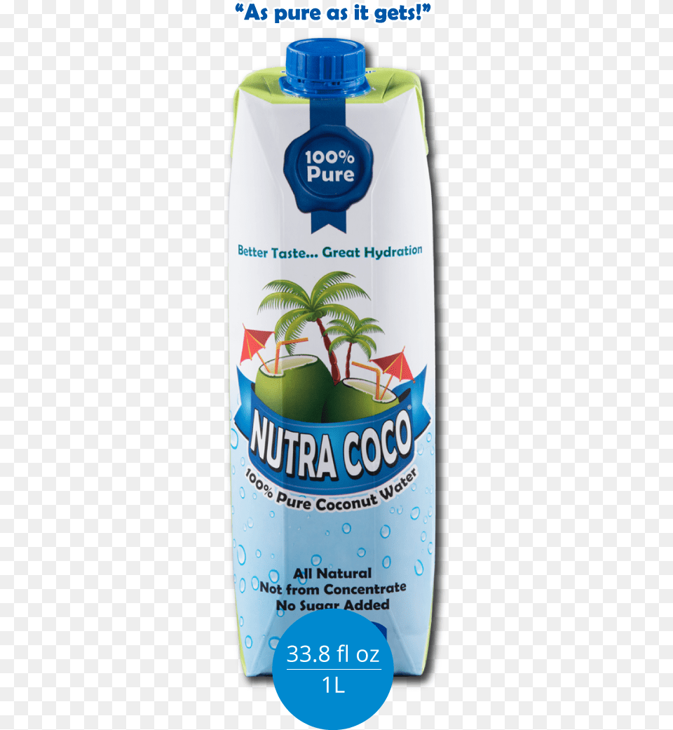 Nutra Coco 1 Liter Nutra Coco, Bottle, Plant, Beverage Free Png Download