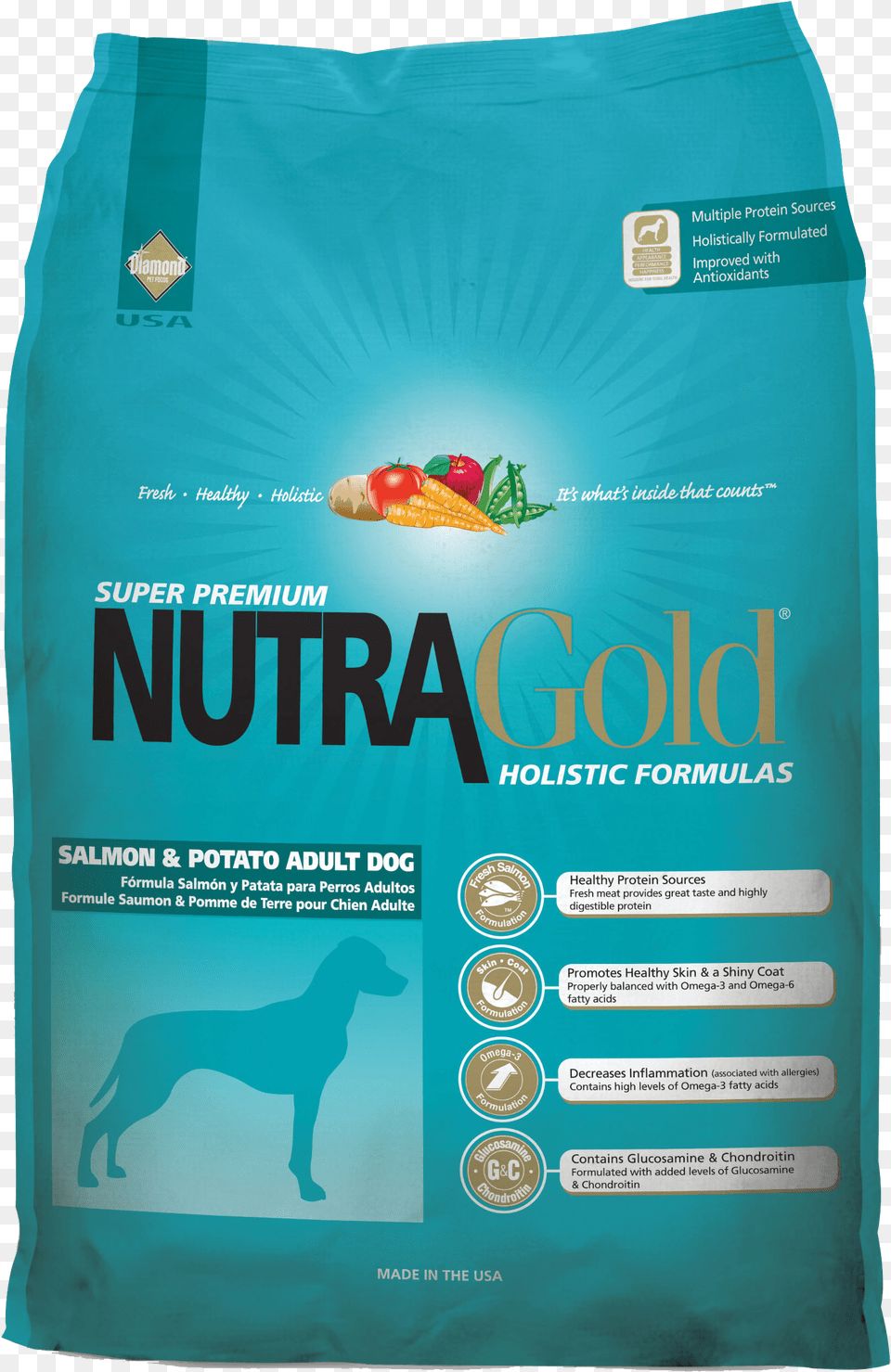 Nutragold Holistic Salmon Amp Potato Dry Dog Food Nutra Gold Salmon, Bag, Animal, Canine, Mammal Free Png Download