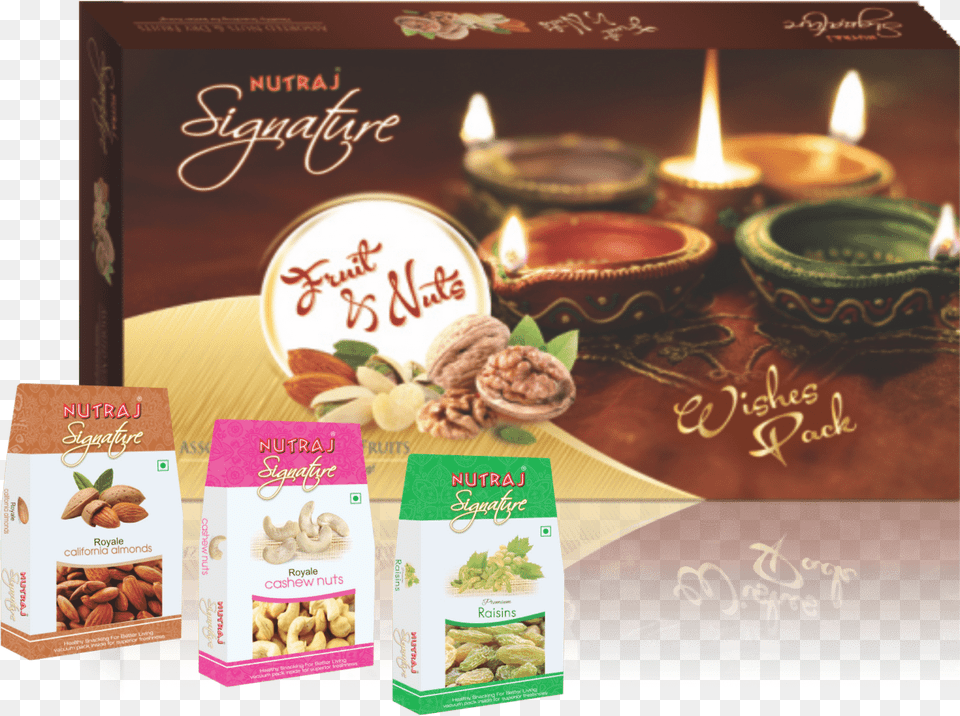 Nutraj Signature 3 Nuts Wishes 600g Diwali Gift, Candle, Tape, Advertisement, Food Free Transparent Png