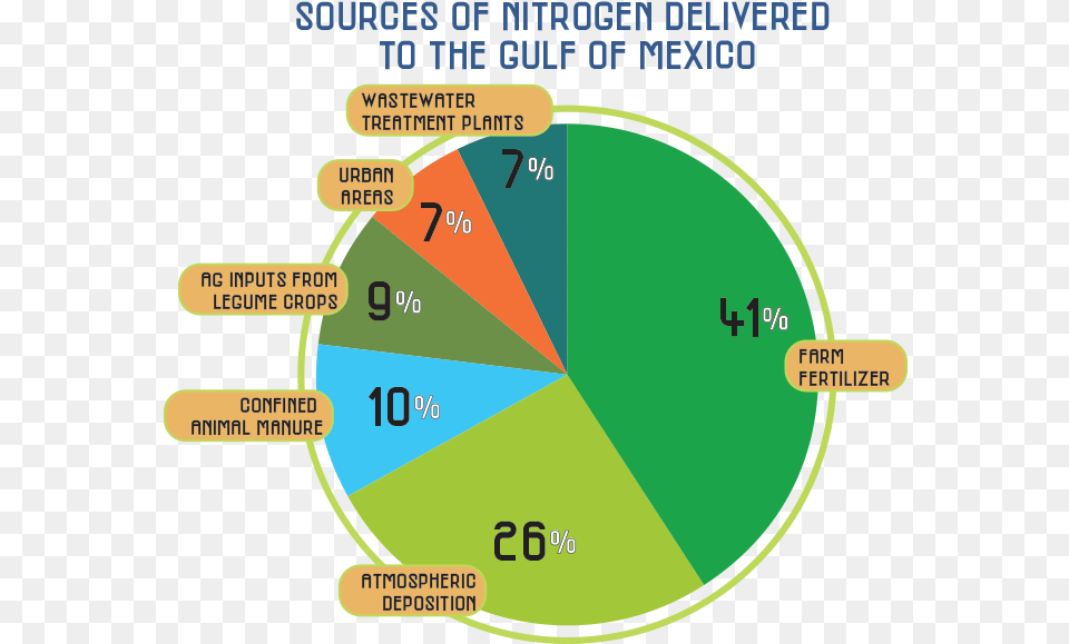 Nutrient Pollution Gulf Of Mexico, Chart, Pie Chart Free Transparent Png