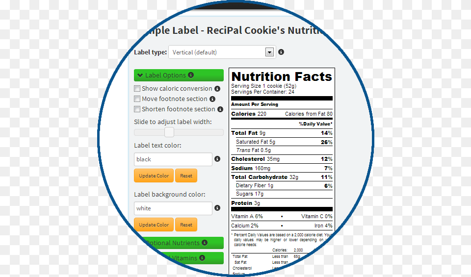 Nutrition Facts, Text, Disk Png