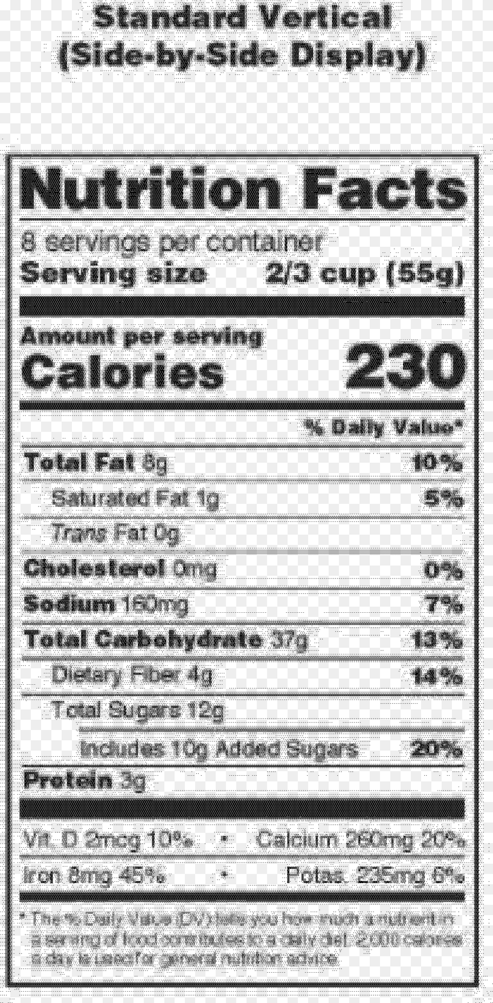 Nutrition Facts, Gray Free Png Download