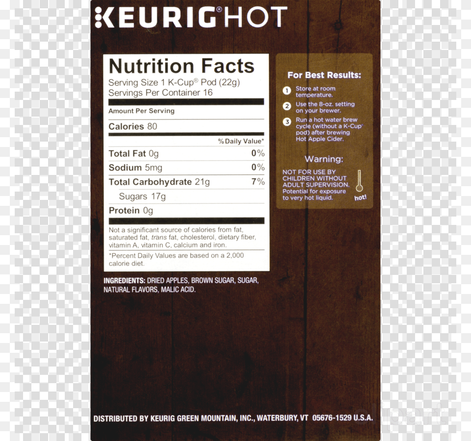 Nutrition Facts Clipart Coffee Cafe Keurig, Advertisement, Poster, Text Free Transparent Png