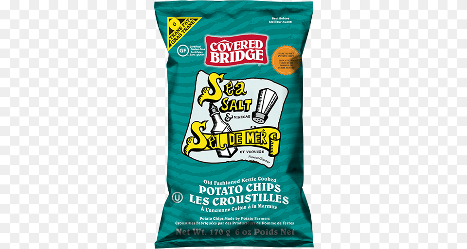 Nutrition Facts Covered Bridge Sea Salt And Vinegar Chips, Advertisement, Food, Ketchup, Poster Free Png