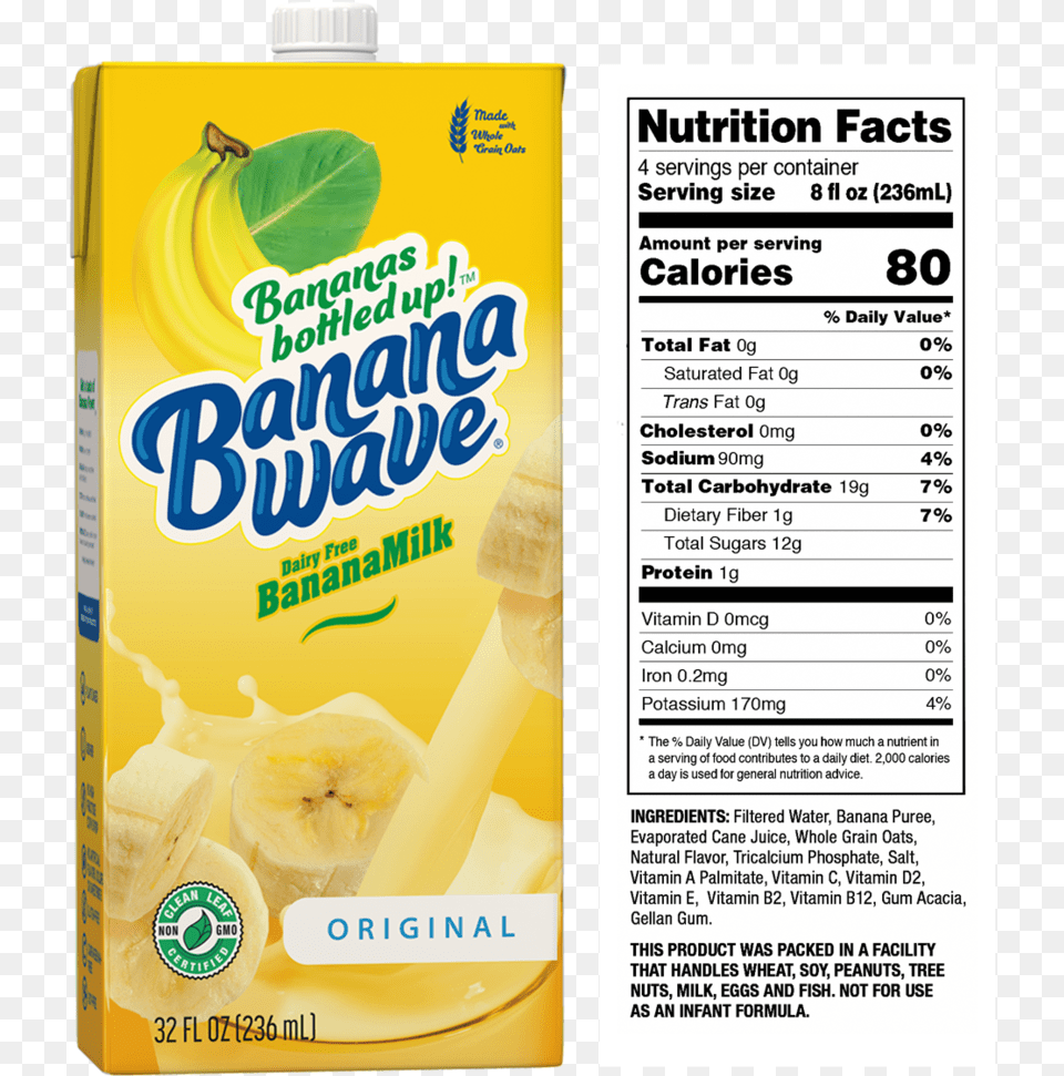 Nutrition Facts Orig Tall, Banana, Food, Fruit, Herbal Free Png