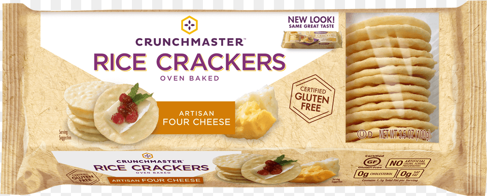 Nutritional Info Crunchmaster Rice Crackers, Bread, Food, Cracker, Pancake Png Image