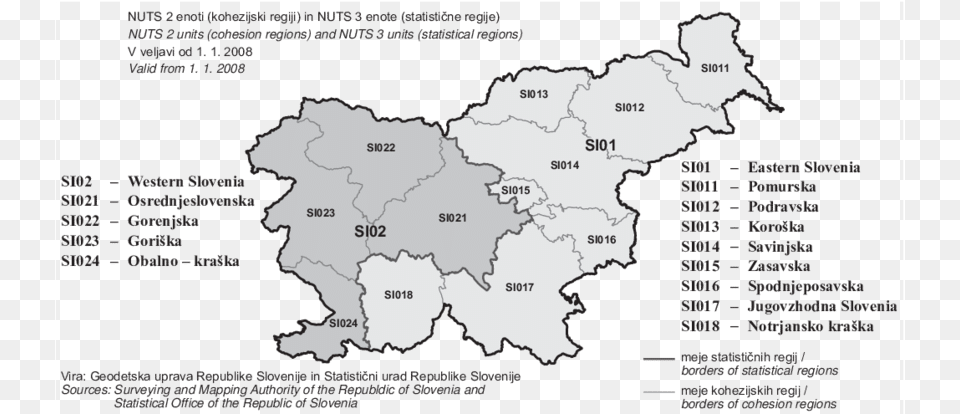 Nuts 2 And Nuts 3 Regions In Slovenia Nuts Regions Slovenia, Chart, Map, Plot, Atlas Png Image