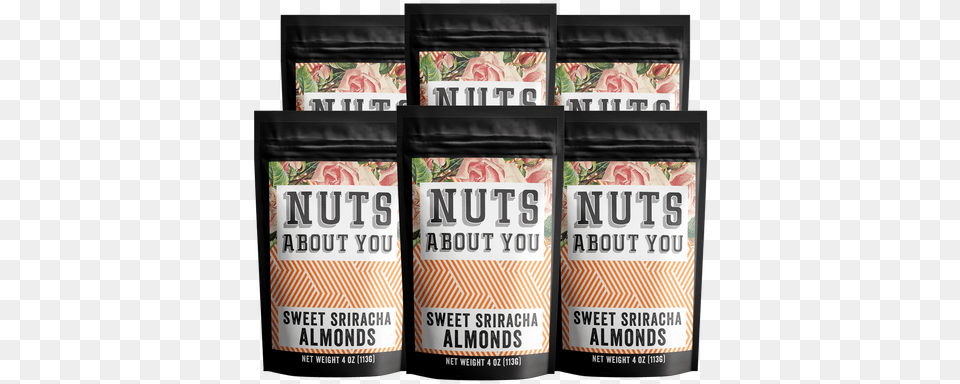 Nuts About You Sweet Sriracha Almonds 4 Oz Pouches, Advertisement, Poster, Can, Tin Free Png