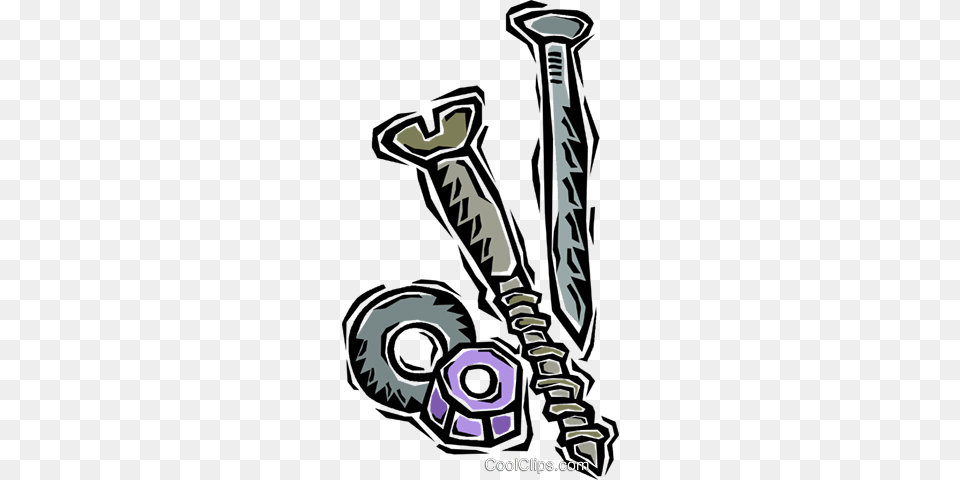 Nuts And Bolts Royalty Vector Clip Art Illustration, Sword, Weapon, People, Person Free Transparent Png