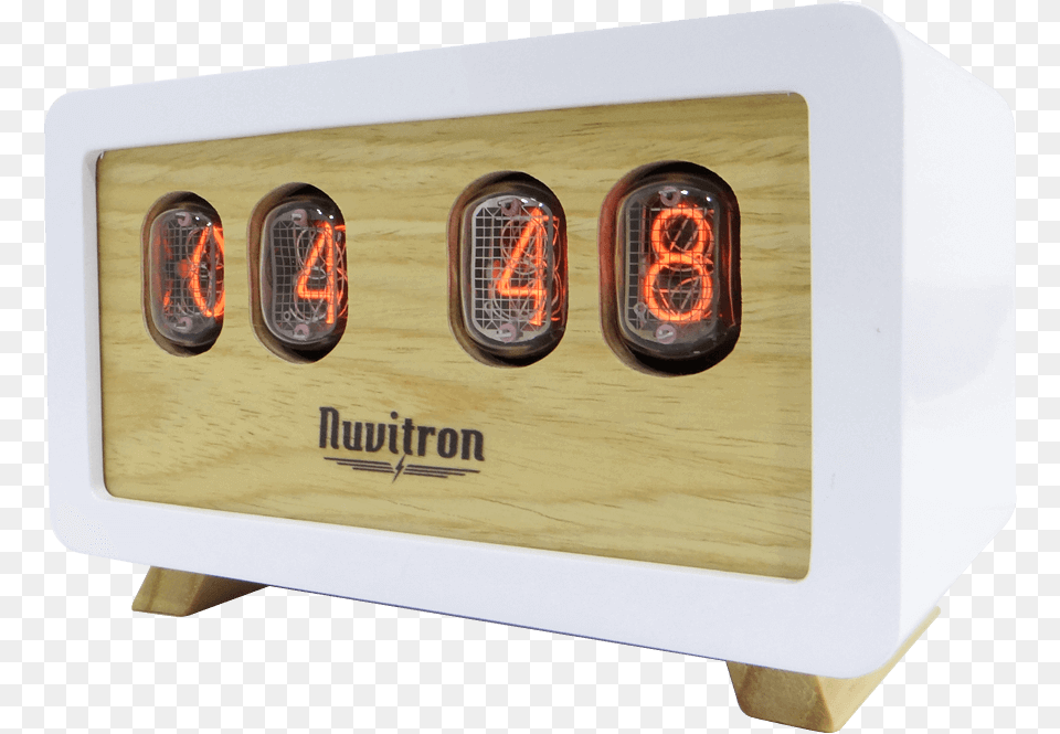 Nuvitron White Postmodern Nixie Tube Clock Table, Digital Clock, Footwear, Clothing, Shoe Free Png Download