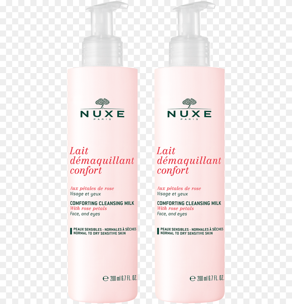 Nuxe Comforting Cleansing Milk With Rose Petals Duo Nuxe, Bottle, Lotion, Cosmetics, Perfume Free Png