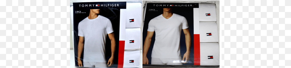 Nwt Men39s 3pk Tommy Hilfiger Logo Classicfit T Shirts Shirt, Clothing, T-shirt, Adult, Male Png