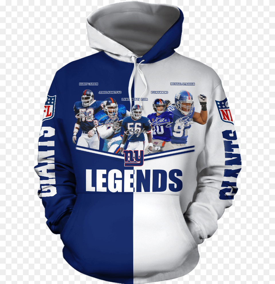 Ny Giants Sweatshirt With Giants Legends, Sweater, Knitwear, Hoodie, Helmet Png Image