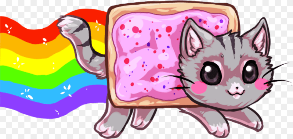 Nyan Cat Kawaii Bread Cute Pink Nyan Cat Kawaii, Art, Baby, Person, Face Free Png