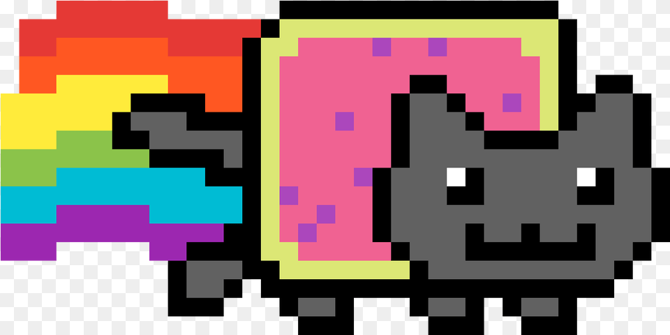 Nyan Cat Pixel Art, Graphics, First Aid, Text, Purple Png