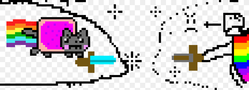 Nyan Cat Vs Stickman Rainbow Guy, Art, Graphics Png Image