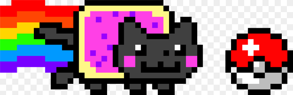 Nyan Cat Youtube Pixel Art Pixel Art Neon Cat, Graphics, Qr Code, Scoreboard Free Png Download