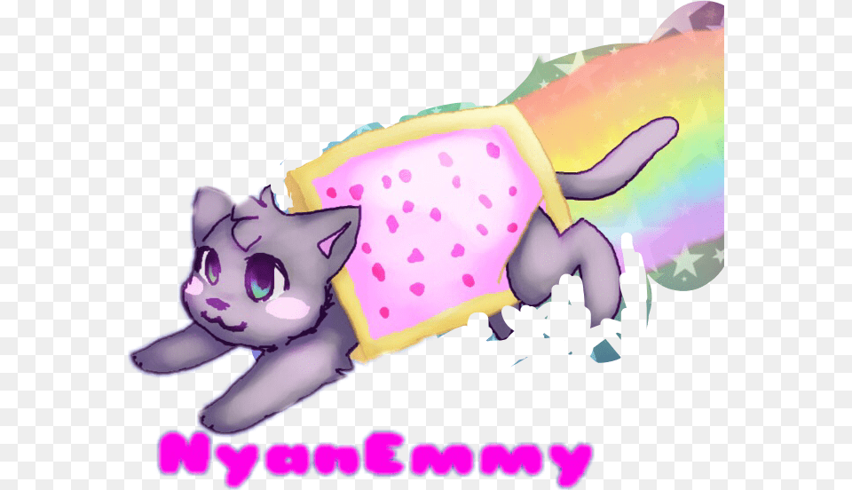 Nyanemmy Nyancat Nyan Cat Ranbowcat Rainbow Flyingcat, Purple, Baby, Person, Face Free Transparent Png